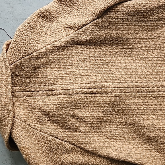 Vintage camel neutral tan brown 3/4 sleeve button coat SEARS medium - Picture 7 of 10